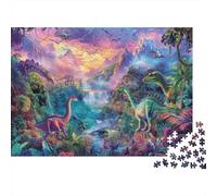 Mundo Dinosaurio Puzzle 1000 Piezas De Cartón Grueso Dino Paradise Conjunto De Rompecabezas Anti Estrés Adultos para Actividad Fuzzle Después De La Escuela como Regalo Original 38x26cm/1000pcs