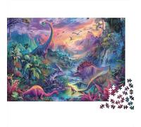 Mundo Dinosaurio Puzzle 1000 Piezas De Cartón Grueso Tierra Jurásico Conjunto De Rompecabezas Anti Estrés Adultos para Actividad Fuzzle Después De La Escuela como Regalo Original 70x50cm/1000pcs