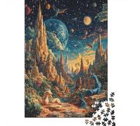 Mundo extraño Puzzle Imposible,desafío for Adults Planeta de Ciencia ficción Entretenimiento Creativo 1000 Piezas Obra De Arte De Juego De para Adultos Y Niños 1000pcs (75x50cm)