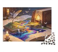 Mundo Fantasía Libro Puzzle de 1000 Piezas Papel para Adultos Río Arcoíris Soñado Juego de Puzzle 1000 Piezas Decoración del Hogar Alivio Estrés Regalo 52x38cm/1000pcs
