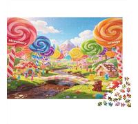 Mundo Fantástico de Caramelos Puzzle de 1000 Piezas Papel para Adultos Estilo Dulce Soñado Relajación Concentración Interacción Familiar Decoración Regalo 38x26cm/1000pcs