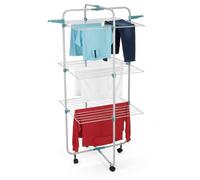 Mundo Home Tendedero Vertical Plegable 30M 3 Niveles con Ruedas 61×71×135cm - Tendedero de Pie Plegable de Acero para Interior y Exterior - Tenderetes de Ropa Plegables Que Ahorra Espacio y Tiempo