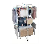 Mundo Home Tendedero Vertical Plegable 40M 4 Niveles con Ruedas 61×70×175cm - Tendedero de Pie Plegable de Acero para Interior y Exterior - Tenderetes de Ropa Plegables Que Ahorra Espacio y Tiempo