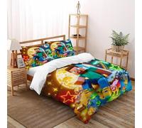 Mundo Juego De Cama Tamaño Elegant Comfort Lujoso Bloque de construcción Fundas De Edredón Lavables 3 Piezas -Incluye 1 Funda De Edredón Y 2 Fundas De Almohada(50 * 75),Double（200x200cm）