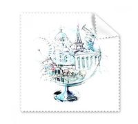 Mundo Londres gafas de torre Eiffel Acuarela Pintura de gamuza gamuza de limpieza regalo teléfono limpiador de pantalla, 5 unidades