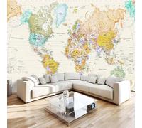 Mundo Mapa Papel Pintado 300 x 256 cm 3D Abstracto Mural de pared Fotomurales Tejido No Tejido Fuera De La Ventana Papel Tapiz Grande Murales Fotográfico Moderno Decoración de Paredes W-148