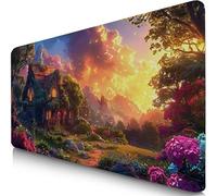 Mundo Maravilloso Alfombrilla Ratón XXL 900x400x3mm Mouse Pad Grande Gaming Casas Alfombrilla Escritorio con Base Antideslizante, Precisión y Velocidad en Juegos, Mousepad para Ratón y Teclado F0-1155