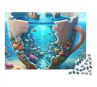 Mundo Marino Taza Creativa Puzzle de 1000 Piezas Papel para Adultos Fondo Marino Puzzle para Toda la Familia 52x38cm/1000pcs