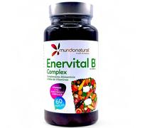 Mundo Natural Enervital B Complex 60 Cápsulas - Complejo Vitamínico B Completo (B1, B2, B3, B5, B6, B9, B12, Biotina) - Energía, Concentración y Sistema Nervioso - Combate el Cansancio y el Estrés