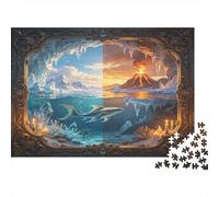 Mundo Oceánico Puzzle de 1000 Piezas Papel para Adultos Escenario Glaciar Volcán Juego de Puzzle 1000 Piezas Relajante Familiar Regalo 70x50cm/1000pcs