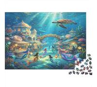 Mundo Oceánico Submarino Puzzle de 1000 Piezas Papel para Adultos Fantasía Sirena Juego de Puzzle 1000 Piezas Relajación Decoración Hogar Regalo 70x50cm/1000pcs
