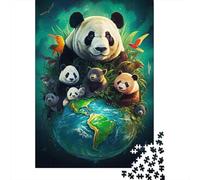Mundo Panda Escena Ecológica Puzzle de 1000 Piezas Puzzle para Adultos Papel Vida Salvaje Hábitat Familia Relajante Decoración Regalo 38x26cm/1000pcs