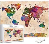 Mundo Puzzle 1314 Piezas Adultos, Puzzle Mapa Patrón Diseño, Jigsaw Adultos, 5D DIY Artesanía Familia Actividades con Embalaje de Caja de Regalo, Home Room Wall Decor, Regalo Mujer, 75x50cm, Model168