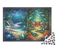 Mundo Submarino Místico Criaturas Océano Puzzle de 1000 Piezas Papel para Adultos Escenario Encantado Profundo Juego de Puzzle 1000 Piezas Familia Relajación Hogar Regalo 52x38cm/1000pcs