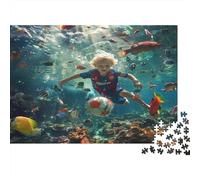 Mundo Submarino Puzzle 1000 Piezas De Cartón Grueso Puzzles Anti Estrés Adultos para Decoración De Pared como Regalo Original 70x50cm/1000pcs