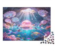 Mundo Submarino Puzzle de 1000 Piezas Papel para Adultos Conchas con Luz Solar Juego de Puzzle 1000 Piezas Decoración Familiar Relajante Regalo 70x50cm/1000pcs