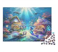 Mundo Submarino Puzzle de 1000 Piezas Papel para Adultos Escena de Vida Marina Fantástica Juego de Puzzle 1000 Piezas Relajación Hogar Regalo 52x38cm/1000pcs