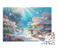 Mundo Submarino Sirena Fantasía Puzzle de 1000 Piezas Papel Puzzle para Adultos Paraíso Marino Relajación Organización Decorativo y Regalo Hogar 38x26cm/1000pcs