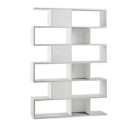 Mundo Viro - Librería modular moderna de 6 pisos "Freud" 150 x 37 cm 215 h (óxido blanco/óxido blanco)