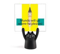 Mundo Will Go Where He Pleases! - Soporte para notas, diseño de gato negro