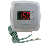 Mundocontrol - Termostato Digital de Superficie con Sonda PTC | Pantalla de 3 Dígitos | 85 x 85 x 30 mm