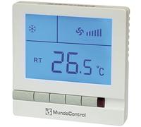 Mundocontrol - Termostato Digital para Habitación | Rango de consigna 5ºC a 35°C | Consumo <2W | 86 x 86 x 23,5 mm | Protección IP30