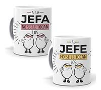 mundohuevo 2 Tazas. A la Jefa no se le tocan los Huevos y Al Jefe no se le tocan los Huevos