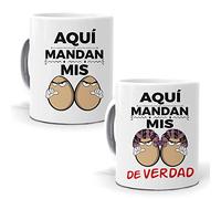 mundohuevo 2 Tazas. Aquí Mandan mis Huevos y Aquí Mandan mis Huevos de Verdad