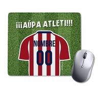 mundohuevo Alfombrilla de Raton para Ordenador Personalizada con Texto. Atletico. Regalo Equipo de Futbol. Pon el Nombre y Numero Que Quieras.