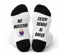 mundohuevo Calcetines Divertidos Hombre Fútbol “No molestar, estoy viendo al Barça” - Regalo Original para Fans del FC Barcelona, Cumpleaños o Navidad