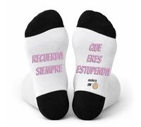 mundohuevo Calcetines Divertidos para Mujer con Mensaje “Recuerda siempre que eres estupenda” - Regalo Original y Bonito para Novia, Amiga o Cumpleaños
