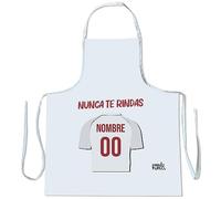 mundohuevo Delantal personalizado con texto. Regalo original. Camiseta Sevilla. Equipo de futbol. Haz un regalo único