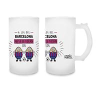 mundohuevo Jarra de cerveza A los del Barcelona no se le tocan los huevos. Cristal esmerilado de primera calidad AAA. 80 x 150 mm. 500 ml