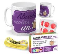 mundohuevo Kit regalo personalizado para abuelas | Taza Abuela molas un huevo + Caramelos divertidos + Pulsera sorpresa | Regalo divertido, original y único para cumpleaños, santos, navidad.