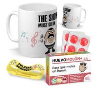 mundohuevo Kit regalo personalizado para frikis | Taza Freddie Mercury + Caramelos divertidos + Pulsera sorpresa | Regalo personajes, cine, series, televisión... divertido y original.