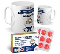 mundohuevo Pack de Futbol | Ser del Real Zaragoza Mola un Huevo | Taza + Caramelos | Idea de Regalo | Colección Futbol | Cerámica AAA 350 ML