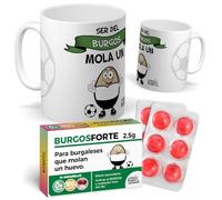 mundohuevo Pack divertido de Futbol | Taza Ser del Burgos Mola un Huevo + Caramelos para aficionados |Especial Regalo de Cumpleaños | Idea de Regalo | Tazas de Colección Futbol | Capacidad 350 ML