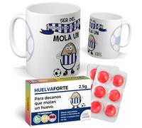 mundohuevo Pack divertido | Taza + Caramelos para Aficionados | Ser del Recreativo Huelva Mola un Huevo | Taza para la Afición | Mensaje Fanáticos | Idea de Regalo de Fútbol | Taza de Desayuno