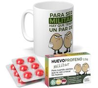 mundohuevo Pack para Militares | Taza + Caramelos para ser Militar Hay Que Tener un par de Huevos | Taza Ceramicas