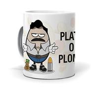 mundohuevo Pack Taza Pablo Escobar + Caramelos Huevomolón | Frase Plata o Plomo | Originales para Regalar | Café, Desayuno y Té | Regalos Amigo Invisible y Navidad | Cerámica 350 ML