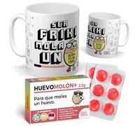 mundohuevo Pack Taza Ser Friki Mola + Caramelos Huevomolón | Regalo friki original y divertido para cumpleaños, gamers y geeks | Detalle gracioso para amigos, pareja o compañeros