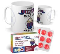 mundohuevo Pack Único del Eibar | Taza + Caramelos Ser del Eibar Mola un Huevo | Frase Especial para Aficionados | Idea de Regalo para Armeros | Taza de Desayuno, Té o Café | Capacidad 350ML