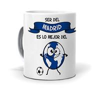 mundohuevo Regalo Divertido y Personalizado. Taza Ser del Madrid es lo Mejor del Mundo. Cerámica AAA - 350 ml.