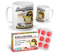 mundohuevo Regalo Original Mujer, Dia de la Madre, Amigas... | Taza Divertida NO Soy INTENSA, Soy EDICION Limitada con Caramelos de Broma EXCLUSIVINA sin azúcar en Blister |Exclusivo.