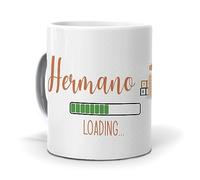 mundohuevo: Regalo original para tu hermano| Taza con frase “Hermano Loading”| Regalo divertido y personalizado.| Taza de Cerámica AAA | Capacidad de 350 ml.| Haz un regalo único| Regala alegría.