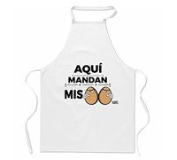 mundohuevo Regalo original y divertido. Delantal Aquí mandan mis huevos