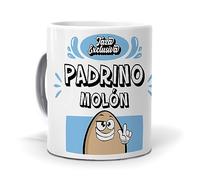 mundohuevo: Regalo original y personalizado para padrinos. Taza exclusiva Padrino molón. 350 ml. Haz un regalo único, Regala Alegría