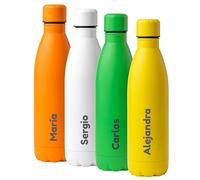 mundohuevo| Regalo personalizado con el nombre que tú quieras| Color amarillo| Botella de acero inoxidable| Capacidad 790ml| Regalo original y divertido| Cierre antigoteo| Acabado mate.