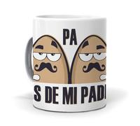 mundohuevo Taza con Frase divertida para papá. Pa huevos los de mi padre. Haz un regalo único| Detalles Divertidos | Regalo Día del Padre | Taza Cerámica 350 ML para Café y Té