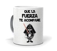 mundohuevo. Taza con Frase “Que la Fuerza te acompañe”. | Regalo Original| Capacidad de 350 m| Regalo para Fans de Star Wars.| Taza de cerámica AAA | Película| Ciencia Ficción.| Regalos para Amigos.
